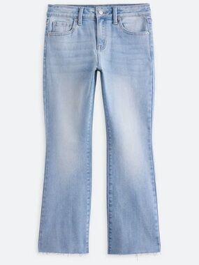 Just USA Light Blue Flare Jeans with Frayed Hem